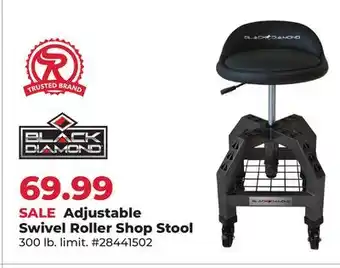 Runnings Adjustable Swivel Roller Shop Stool offer