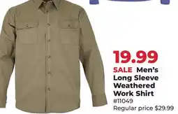 Runnings Men's Long Sleeve Weathered Work Shirt offer