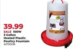 Runnings 100W 3 Gallon Heated Plastic Poultry Fountain offer