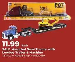 Runnings Assorted Semi Tractor with Lowboy Trailer & Machine offer