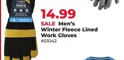 Runnings Men's Winter Fleece Lined Work Gloves offer