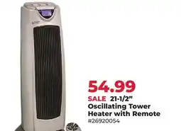 Runnings 21-1/2 Oscillating Tower Heater with Remote offer