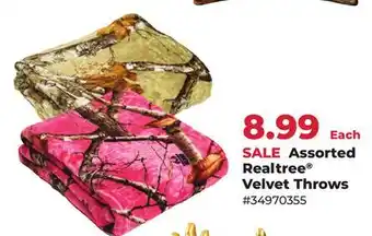 Runnings Assorted Realtree Velvet Throws offer