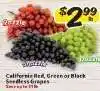 Winn Dixie California Red, Green or Black Seedless Grapes offer