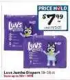 Winn Dixie Luvs Jumbo Diapers offer