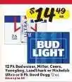 Winn Dixie Budweiser, Miller, Coors, Yuengling, Landshark or Michelob Ultra offer