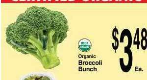 Super Saver Organic Broccoli Bunch offer