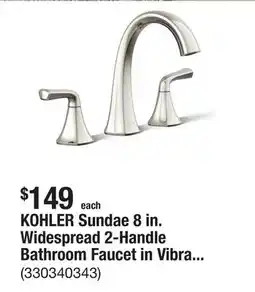 The Home Depot KOHLER Sundae 8 in. Widespread 2-Handle Bathroom Faucet in Vibrant Polished Nickel offer