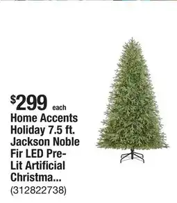 The Home Depot Home Accents Holiday 7.5 ft. Jackson Noble Fir LED Pre-Lit Artificial Christmas Tree T23 offer
