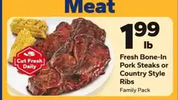 Save a Lot Fresh Bone-In Pork Steaks or Country Style Ribs offer