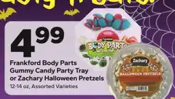 Save a Lot Frankford Body Parts Gummy Candy Party Tray or Zachary Halloween Pretzels offer