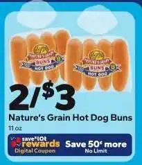 Save a Lot Nature's Grain Hot Dog Buns offer