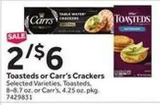 Toasted or Carrβs Crackers