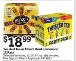 Stop&Shop Twisted Tea or Mike's Hard Lemonade 12 Pack offer