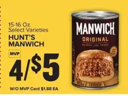 Food Lion Hunt's Manwich offer