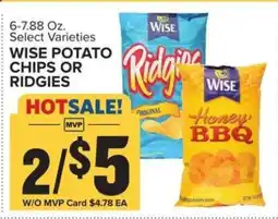 Food Lion Wise Potato Chips or Ridgies offer