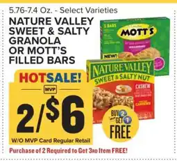 Food Lion Nature Valley Sweet & Salty Granola or Mott’s Filled Bars offer