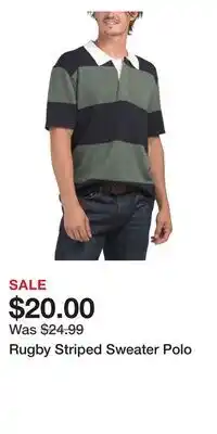 TJ Maxx Rugby Striped Sweater Polo offer