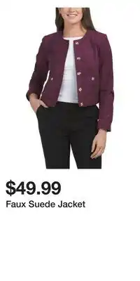 TJ Maxx Faux Suede Jacket offer