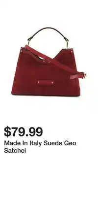 TJ Maxx Made In Italy Suede Geo Satchel offer