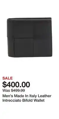 TJ Maxx Men's Made In Italy Leather Intrecciato Bifold Wallet offer