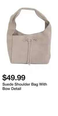 TJ Maxx Suede Shoulder Bag With Bow Detail offer