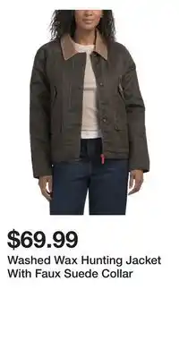 TJ Maxx Washed Wax Hunting Jacket With Faux Suede Collar offer