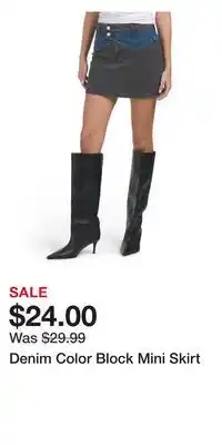 TJ Maxx Denim Color Block Mini Skirt offer