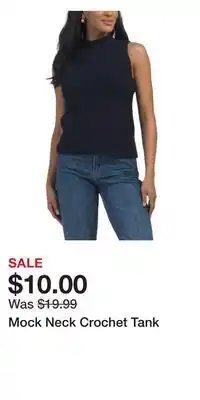TJ Maxx Mock Neck Crochet Tank offer