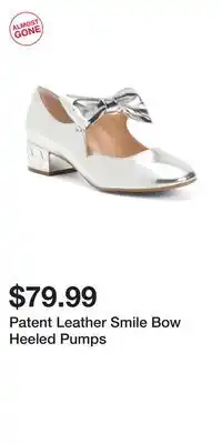 TJ Maxx Patent Leather Smile Bow Heeled Pumps offer