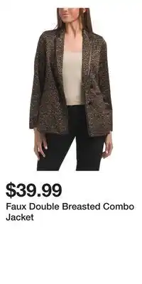 TJ Maxx Faux Double Breasted Combo Jacket offer