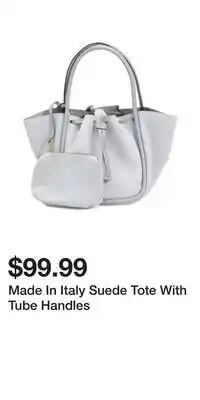TJ Maxx Made In Italy Suede Tote With Tube Handles offer