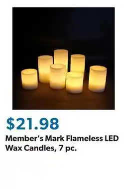 Sam's Club Member's Mark Flameless LED Wax Candles, 7 pc offer