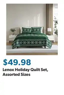 Sam's Club Lenox Holiday Quilt Set, Assorted Sizes offer