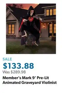 Sam's Club Member's Mark 9' Pre-Lit Animated Graveyard Violinist offer