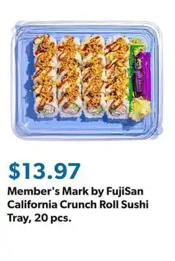 Sam's Club Member's Mark by FujiSan California Crunch Roll Sushi Tray, 20 pcs offer