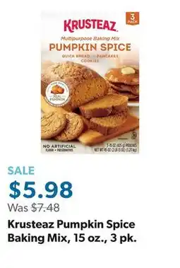 Sam's Club Krusteaz Pumpkin Spice Baking Mix, 15 oz., 3 pk offer