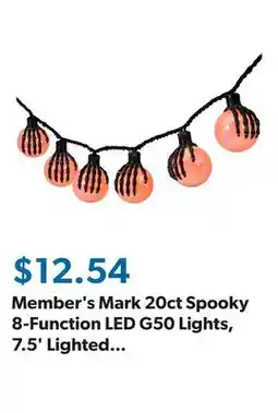 Sam's Club Member's Mark 20ct Spooky 8-Function LED G50 Lights, 7.5' Lighted Length offer