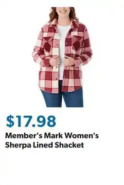 Sam's Club Member's Mark Women's Sherpa Lined Shacket offer