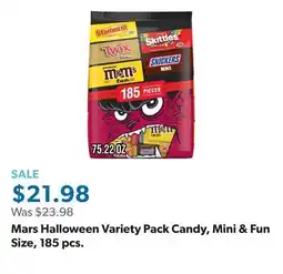 Sam's Club Mars Halloween Variety Pack Candy, Mini & Fun Size, 185 pcs offer