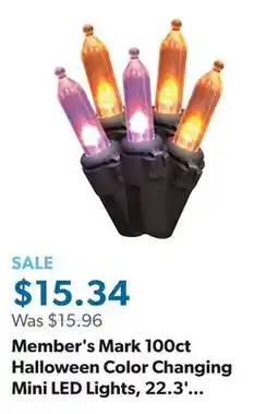 Sam's Club Member's Mark 100ct Halloween Color Changing Mini LED Lights, 22.3' Lighted Length offer