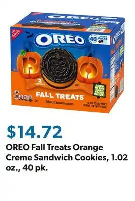 Sam's Club OREO Fall Treats Orange Creme Sandwich Cookies, 1.02 oz., 40 pk offer