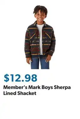 Sam's Club Member's Mark Boys Sherpa Lined Shacket offer