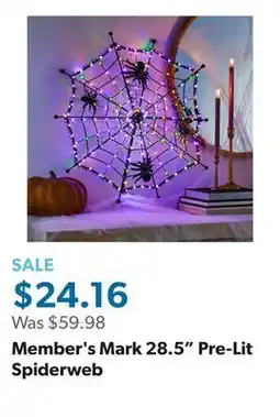 Sam's Club Member's Mark 28.5 Pre-Lit Spiderweb offer