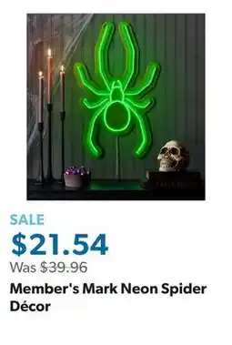 Sam's Club Member's Mark Neon Spider Décor offer