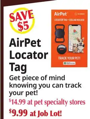 Ocean State Job Lot AirPet Locator Tag offer
