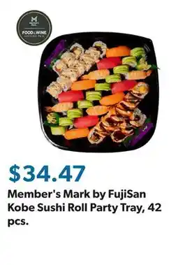 Sam's Club Member's Mark by FujiSan Kobe Sushi Roll Party Tray, 42 pcs offer