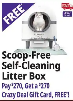 Ocean State Job Lot Scoop-Free Self-Cleaning Litter Box offer