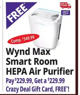 Ocean State Job Lot Wynd Max Smart Room HEPA Air Purifier offer