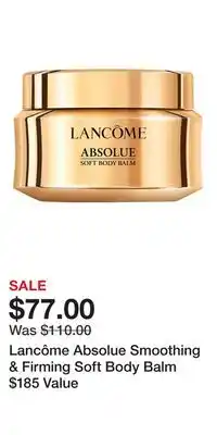 Nordstrom Lancôme Absolue Smoothing & Firming Soft Body Balm $185 Value offer